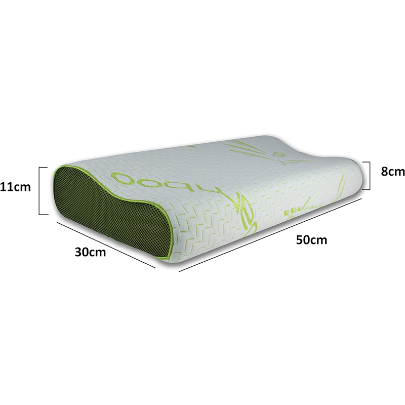 Cervical Bamboo Contour Memory Foam Pillow with Removable Cover - Orthopedic Cervical Support (40cm x 60cm)